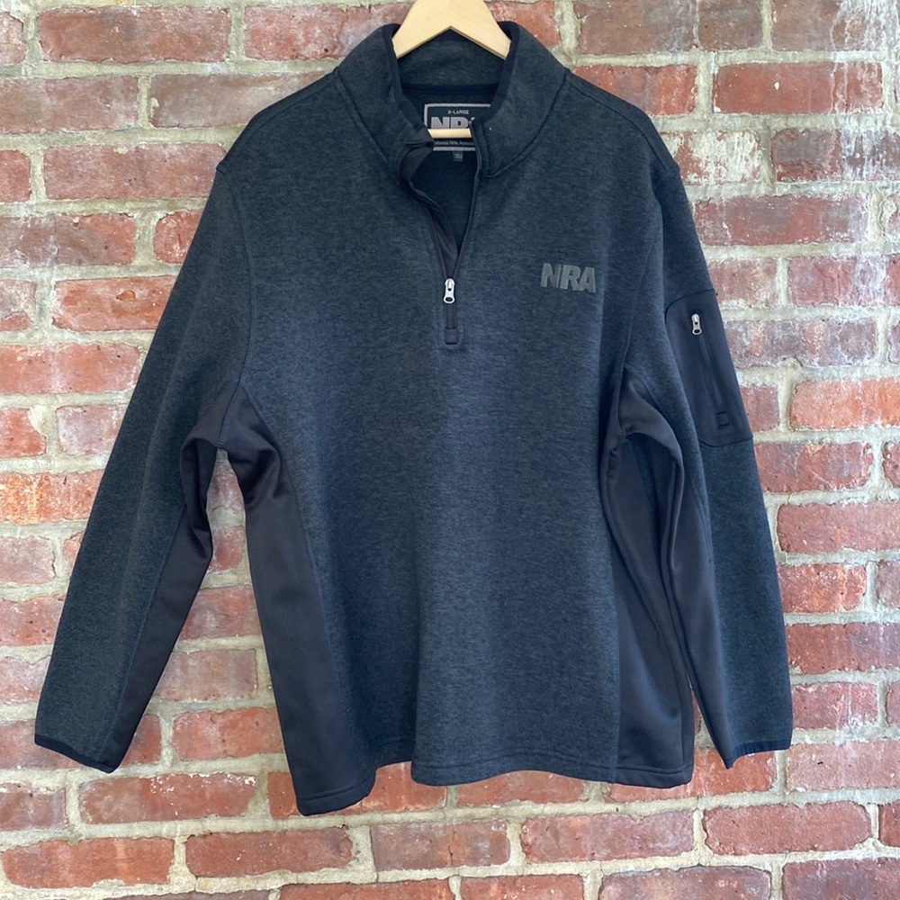 NRA Men's Pullover Sweater long sleeve Charcoal Gray Size XL
